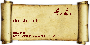 Ausch Lili névjegykártya